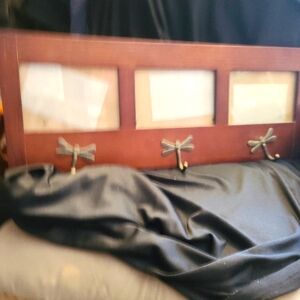 Wooden Wall Frame with Dragonfly Hooks